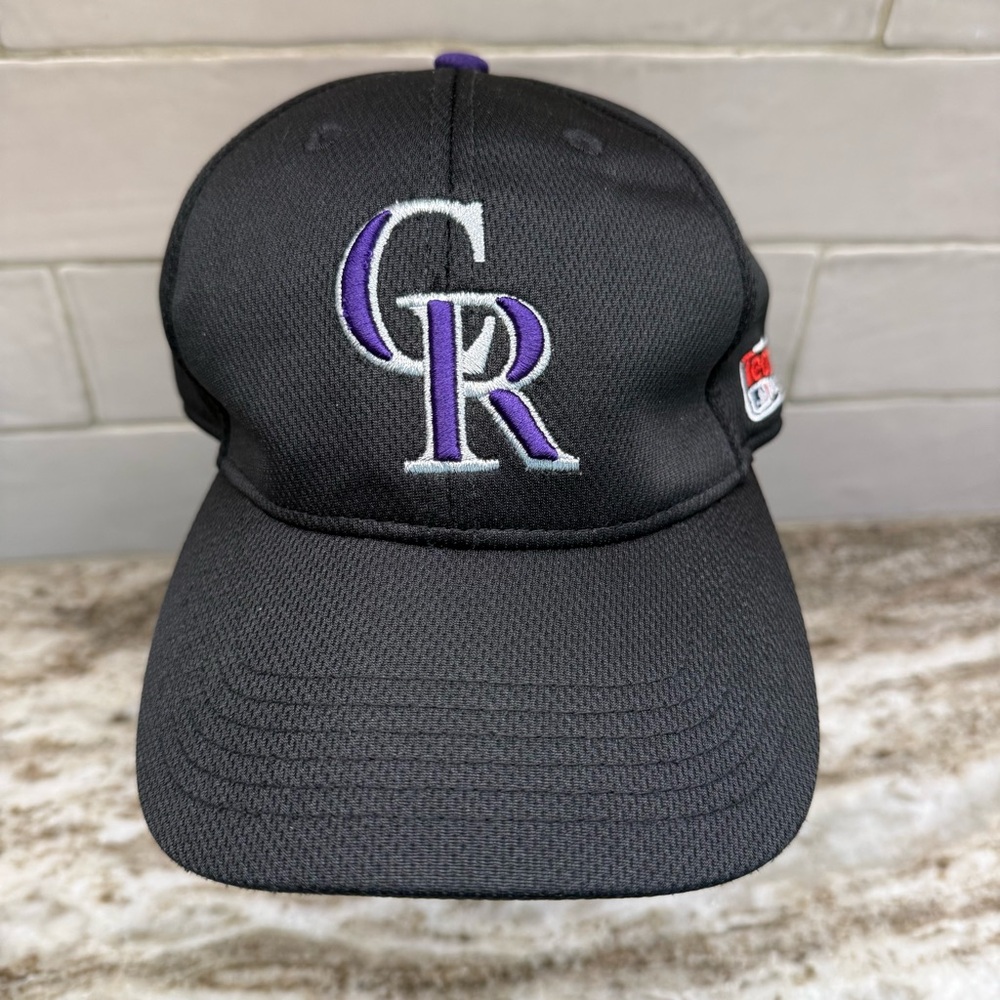 Colorado Rockies Ball Cap MLB OC Sports Black Hat Adjustable Hook & Loop Logo